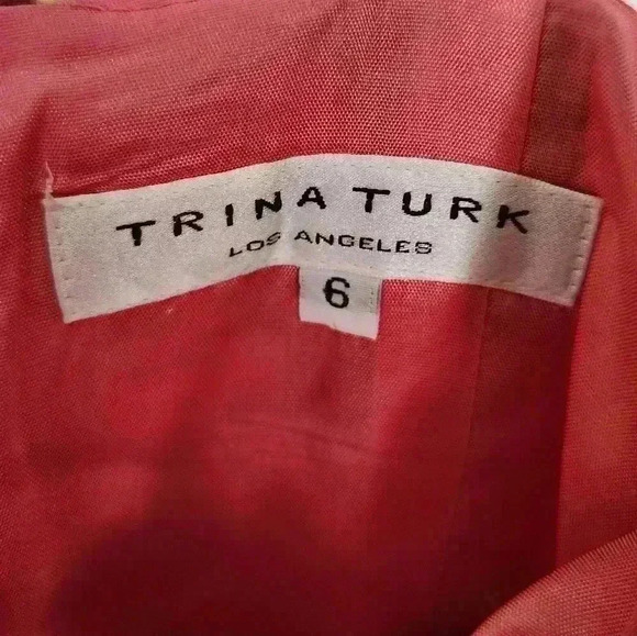 Trina Turk Size 6 Cotton Dress Faux Wrap Skirt Abstract Colorful Print - Picture 4 of 5